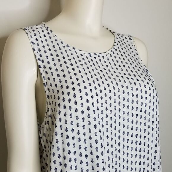 Libby Edelman‎ Womens Sleeveless White Navy Top Size L - Picture 4 of 12